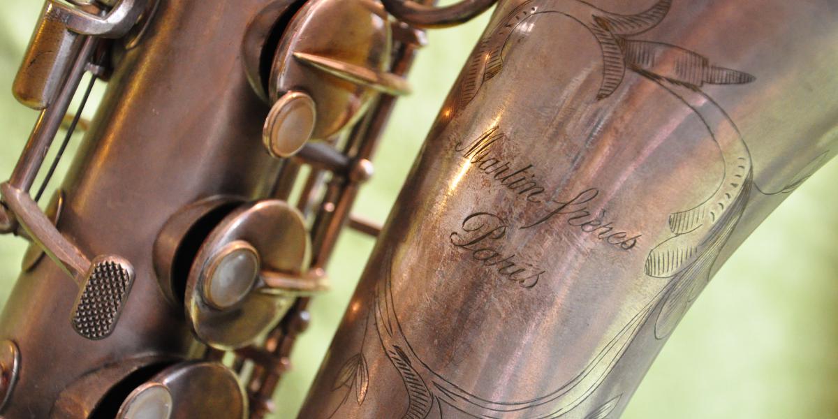 Saxophon Gravur